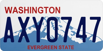 WA license plate AXY0747