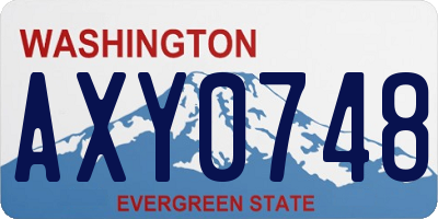 WA license plate AXY0748