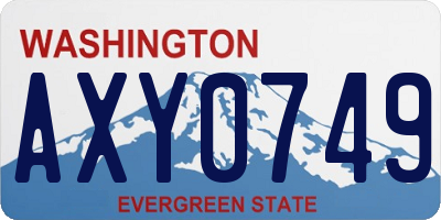 WA license plate AXY0749