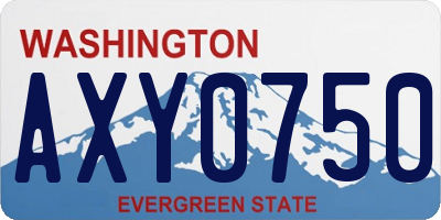 WA license plate AXY0750