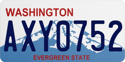 WA license plate AXY0752