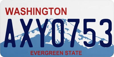 WA license plate AXY0753