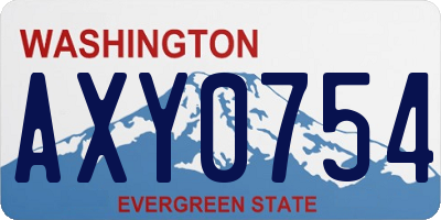 WA license plate AXY0754