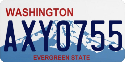 WA license plate AXY0755
