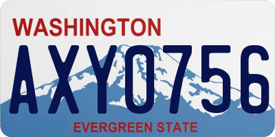 WA license plate AXY0756