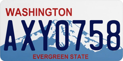 WA license plate AXY0758