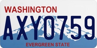 WA license plate AXY0759