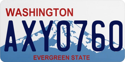 WA license plate AXY0760