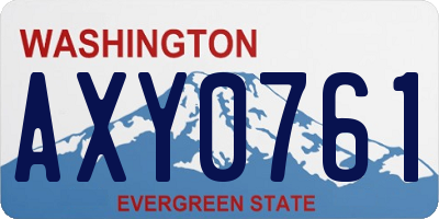 WA license plate AXY0761