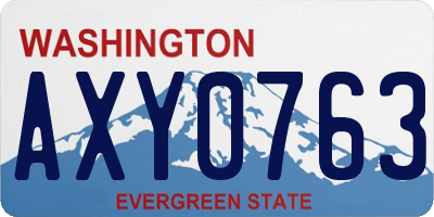 WA license plate AXY0763