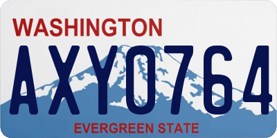 WA license plate AXY0764