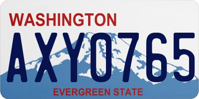 WA license plate AXY0765
