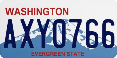 WA license plate AXY0766