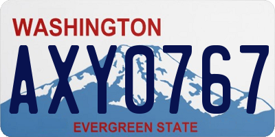 WA license plate AXY0767