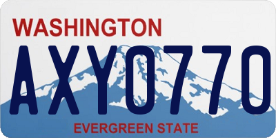 WA license plate AXY0770