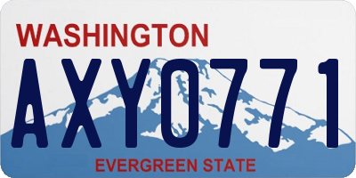 WA license plate AXY0771