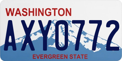 WA license plate AXY0772