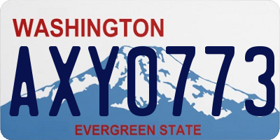 WA license plate AXY0773