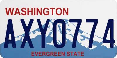 WA license plate AXY0774