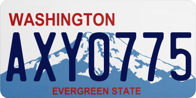 WA license plate AXY0775