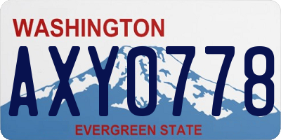 WA license plate AXY0778