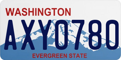 WA license plate AXY0780