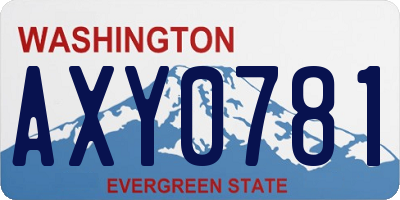 WA license plate AXY0781