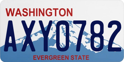 WA license plate AXY0782