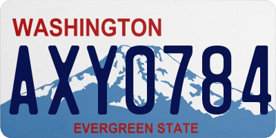 WA license plate AXY0784