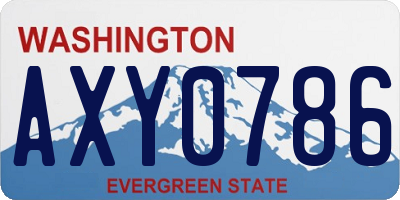 WA license plate AXY0786