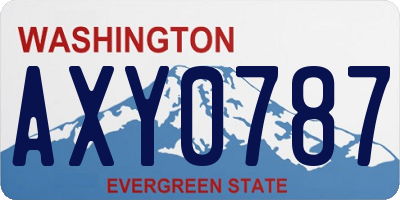 WA license plate AXY0787