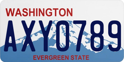 WA license plate AXY0789