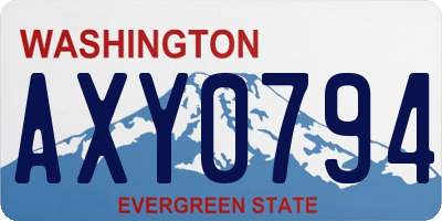 WA license plate AXY0794