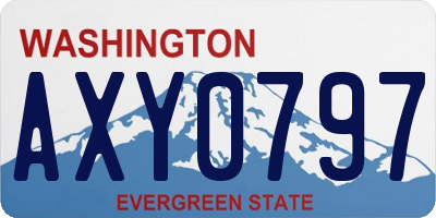 WA license plate AXY0797