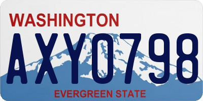 WA license plate AXY0798