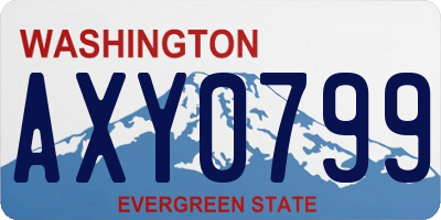 WA license plate AXY0799