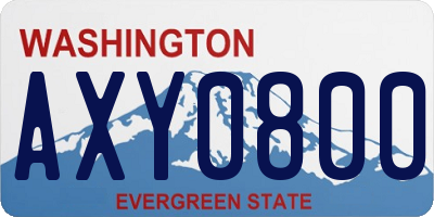 WA license plate AXY0800