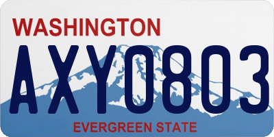 WA license plate AXY0803