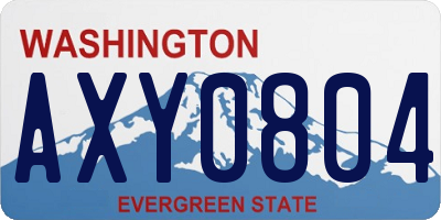 WA license plate AXY0804