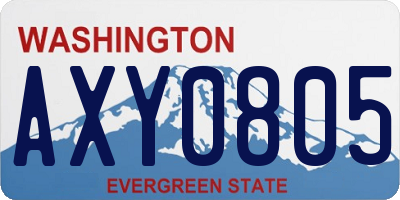 WA license plate AXY0805