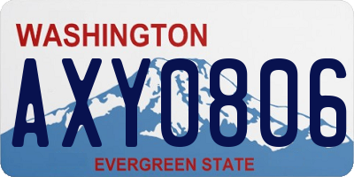 WA license plate AXY0806