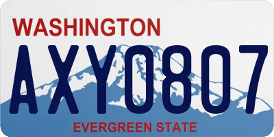 WA license plate AXY0807