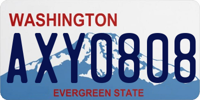 WA license plate AXY0808