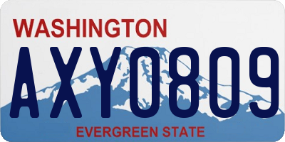 WA license plate AXY0809