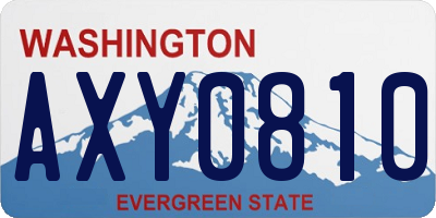 WA license plate AXY0810