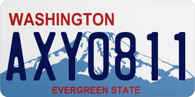 WA license plate AXY0811