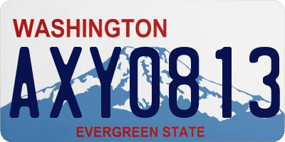 WA license plate AXY0813