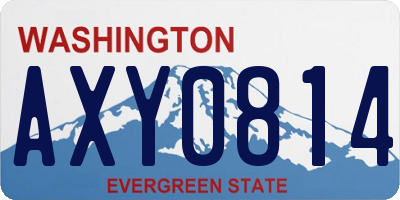WA license plate AXY0814