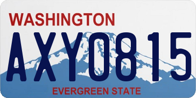 WA license plate AXY0815
