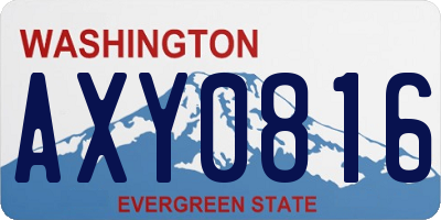 WA license plate AXY0816